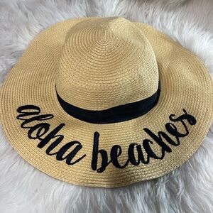 Sun Hat with Aloha Beaches Embroidery